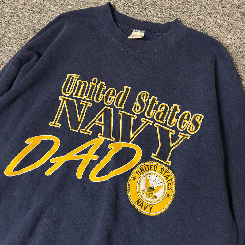 Soffe United States Navy Dad Sweatshirt Mens XL Navy Classic
