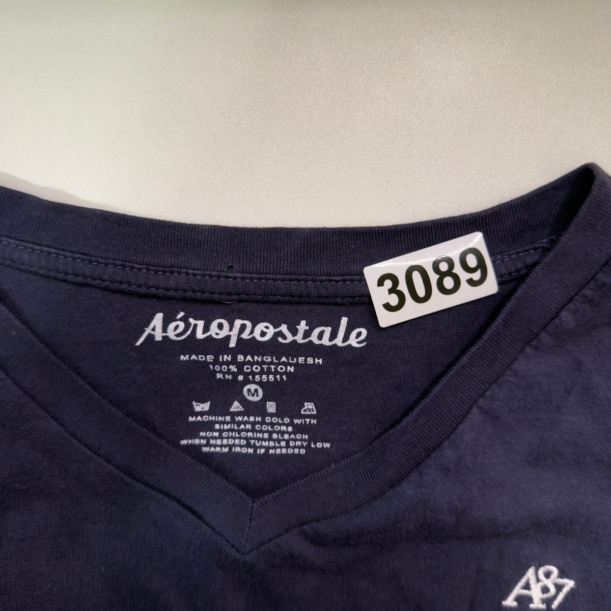 Aeropostale V-Neck T-Shirt Womens M Navy Blue A87 Cotton