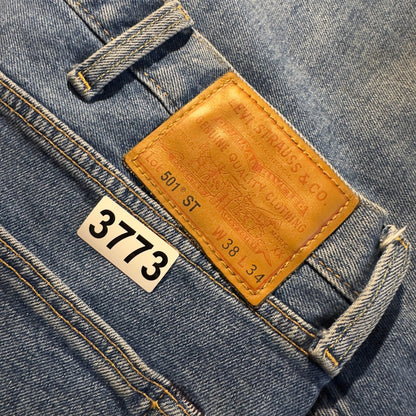Levi's Premium 501 ST Straight Taper Jeans Mens 38x34 Wash