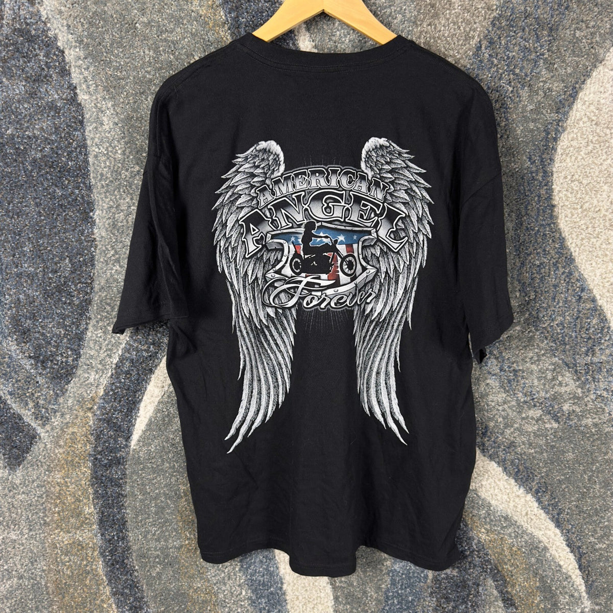 NWT Keya American Angel Forever T-Shirt Mens XL Black Biker
