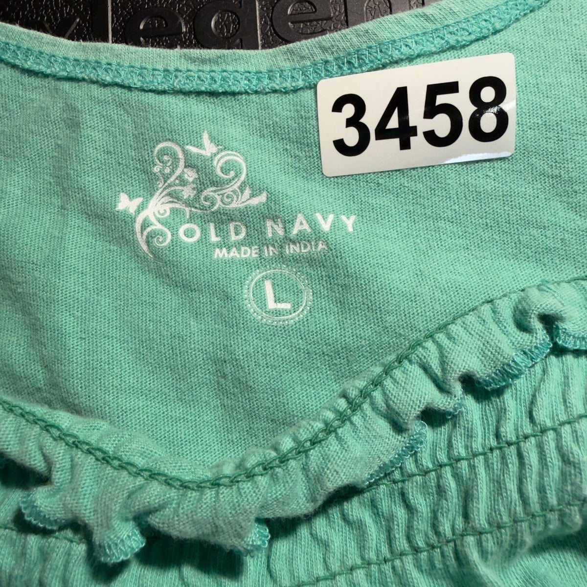 Y2K Old Navy Smocked Ruffle Tank Top Womens Large Teal Green Boho Fairycore