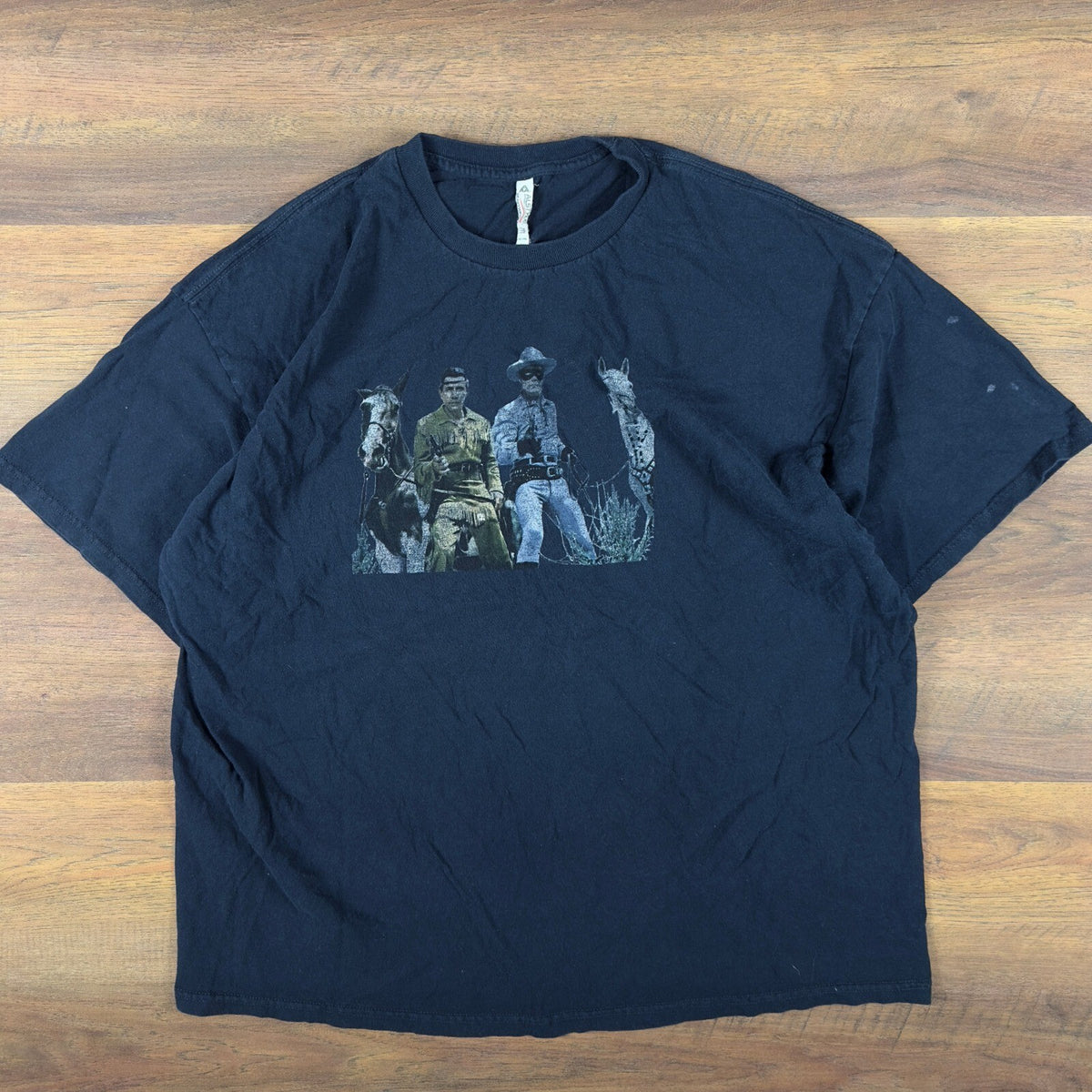 The Lone Ranger Tonto Graphic T-Shirt Mens 2XL Black Western
