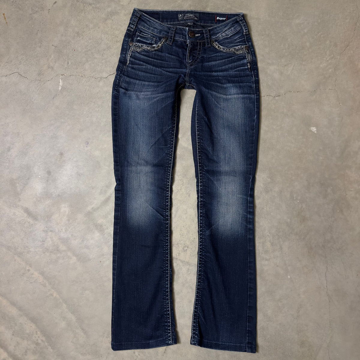 Silver Jeans Aiko Slim Bootcut Womens 25x33 Bling Pockets