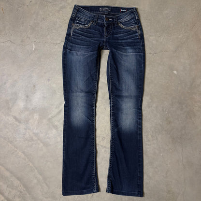 Silver Jeans Aiko Slim Bootcut Womens 25x33 Bling Pockets