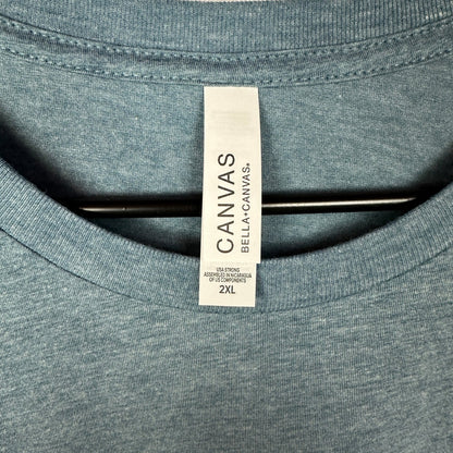 NWT Bella Canvas T-Shirt Mens 2XL Denim Blue Heathered