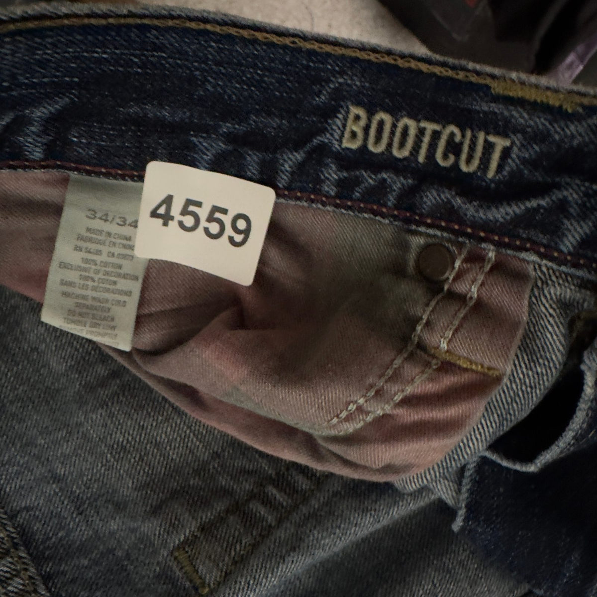 Y2K American Eagle Bootcut Jeans Mens 34x34 Distressed