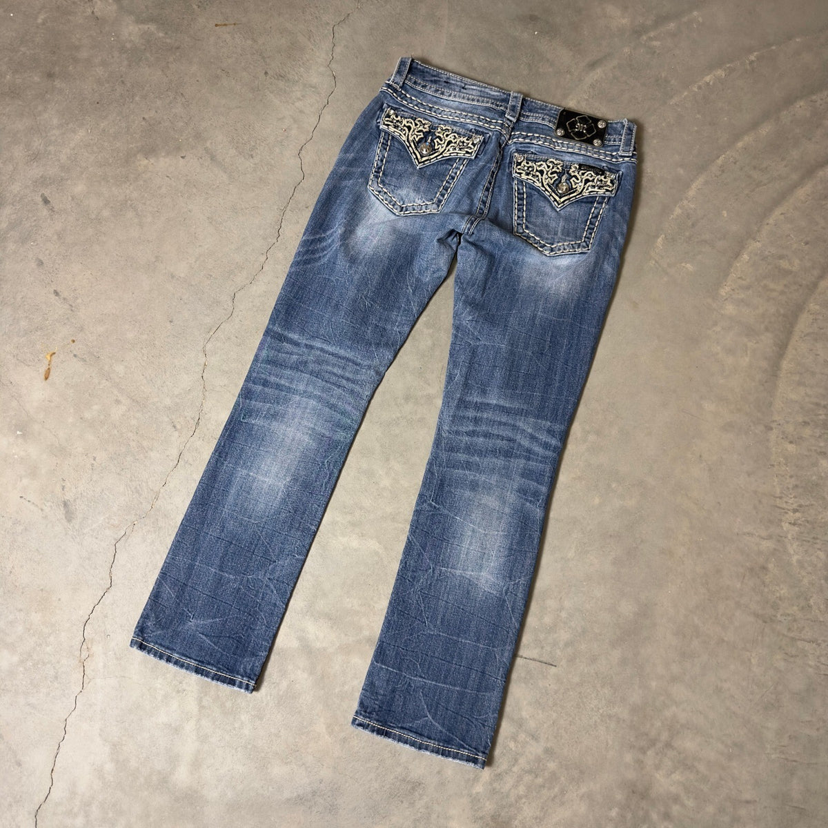 Vintage Y2K Miss Me Straight Jeans Womens 29 Blue Low Rise