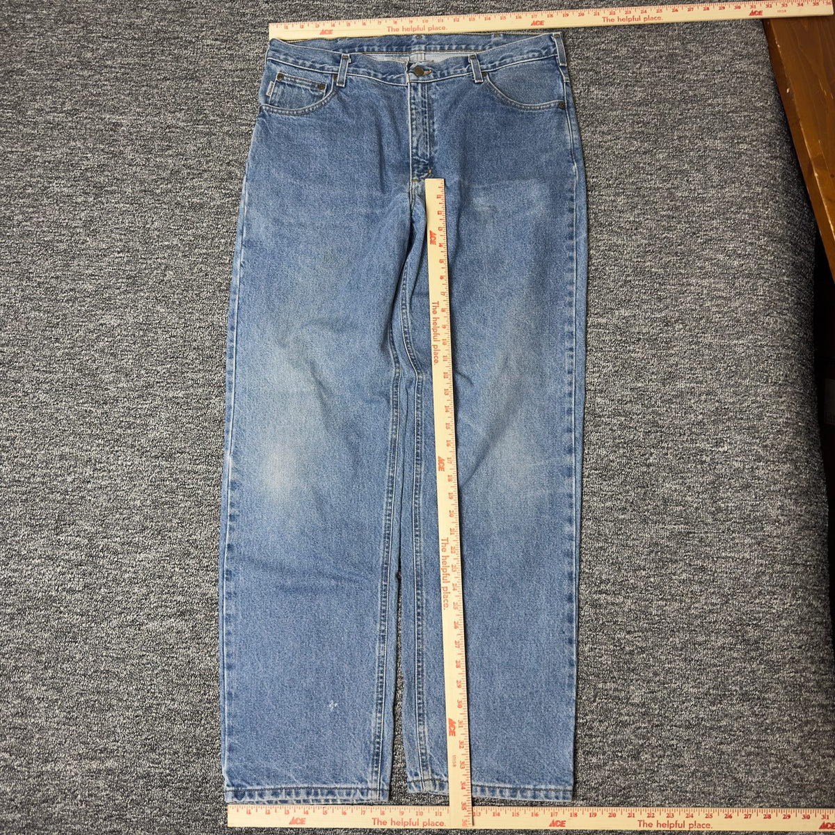 Carhartt Relaxed Fit Jeans Mens 38x34 Light Wash Workwear