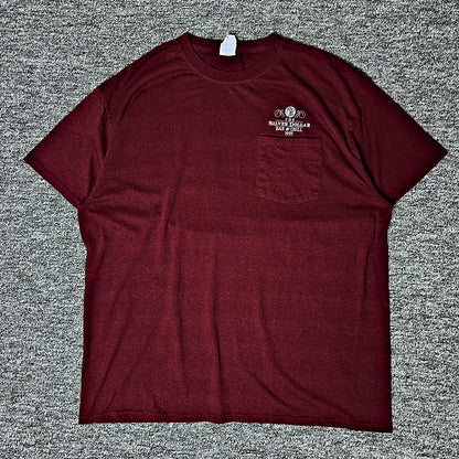 Port & Company Silver Dollar Pocket Tee Mens XL Maroon