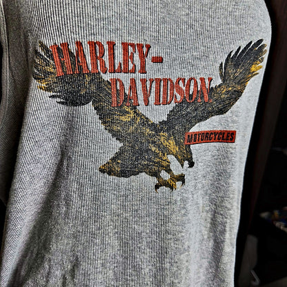 Harley-Davidson Eagle Ribbed Tank Top Womens XL Gray Biker