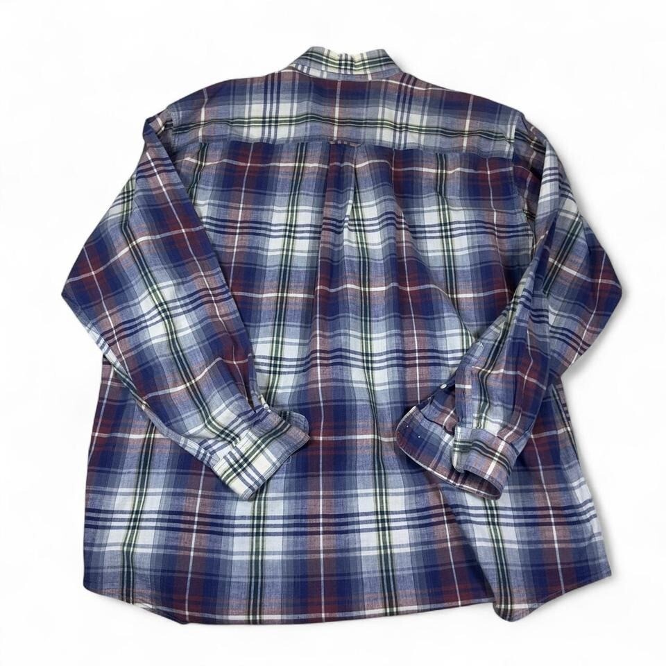 Woolrich Plaid Shirt Mens 2XL Blue Red Cotton Button Down