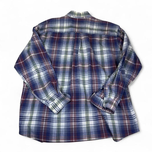 Woolrich Plaid Shirt Mens 2XL Blue Red Cotton Button Down