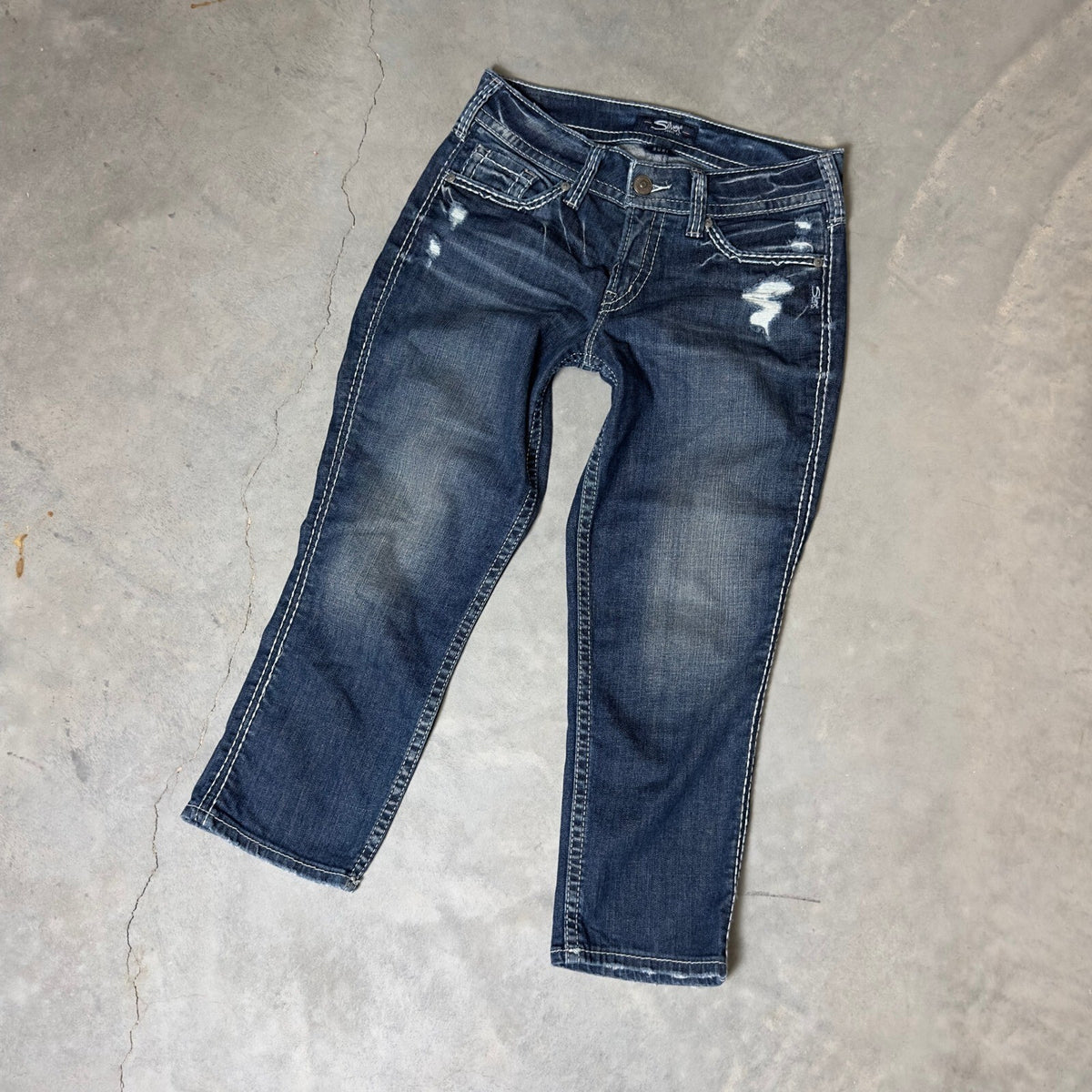 Vintage Silver Jeans Co Suki Capri Jeans Womens 29 Blue Y2K