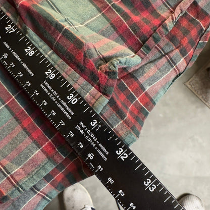 Cabelas Plaid Button Down Shirt Mens L Tall Green Red