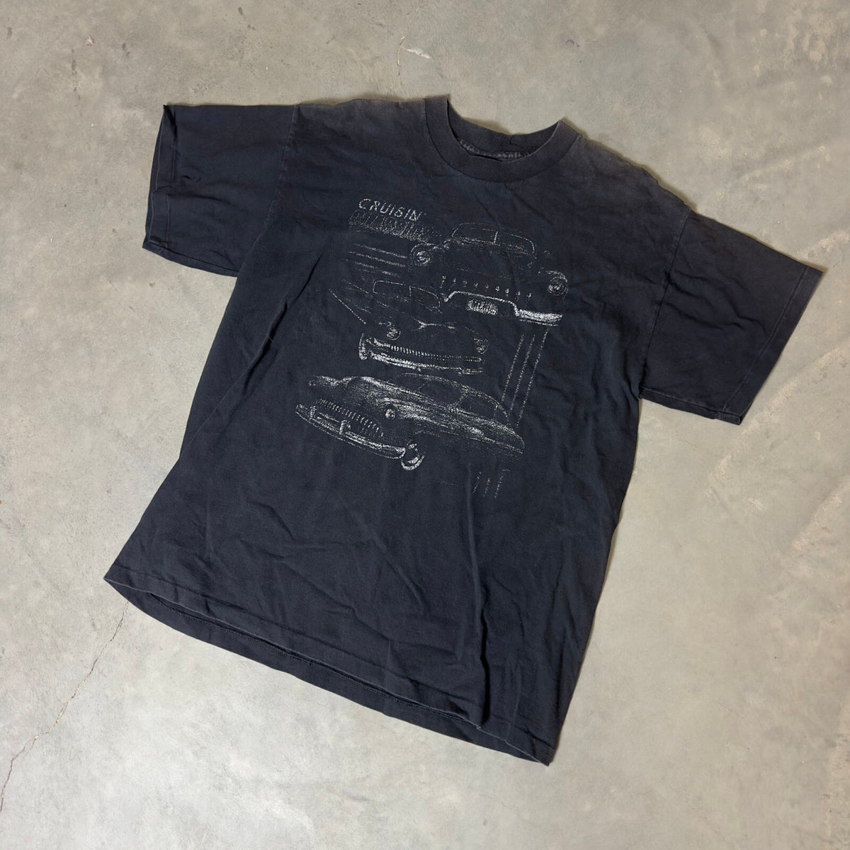 Vintage Hobie Cruisin Classic Car T-Shirt Mens XL Black 90s