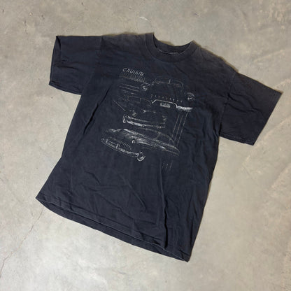 Vintage Hobie Cruisin Classic Car T-Shirt Mens XL Black 90s