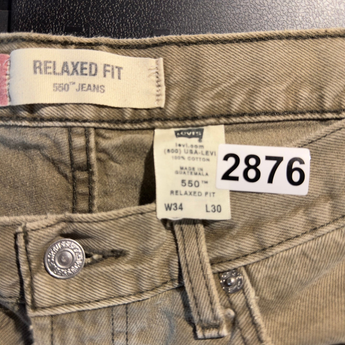 Vintage Y2K Levis 550 Relaxed Fit Jeans Mens 34x30 Khaki