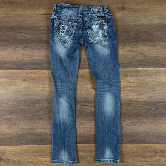 Y2K Miss Me Signature Straight Embellished Jeans Womens 24