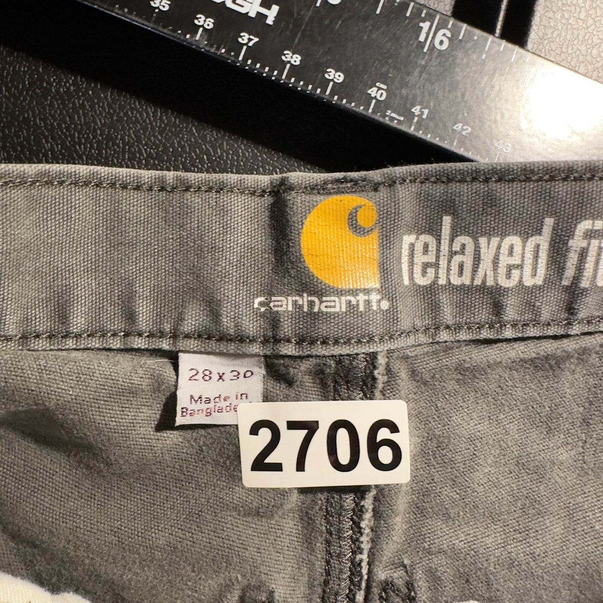 Carhartt Relaxed Fit Carpenter Shorts Mens 28 Grey Baggy
