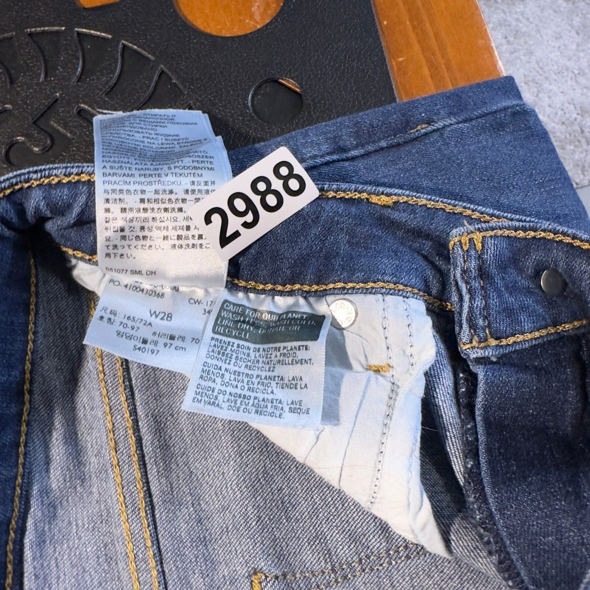 Levi's 711 Skinny Jeans Womens 28 Blue Distressed Mid Rise