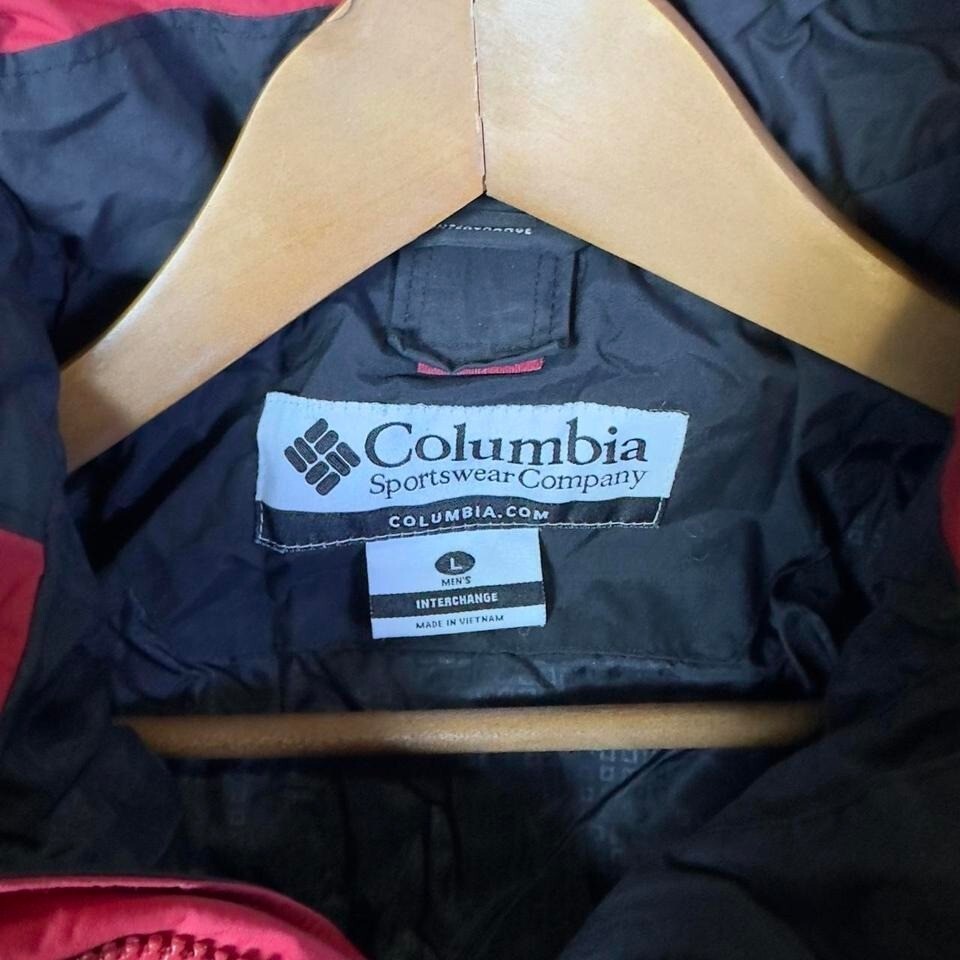 Columbia Men's Large Interchange Jacket Red Gray Gorpcore Y2K