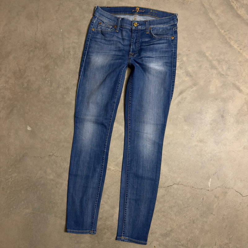 7 For All Mankind The Skinny Jeans Womens 27 Blue