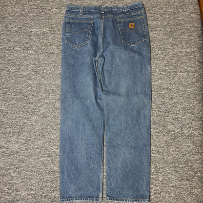 Carhartt Straight Leg Jeans Mens Blue Wash Workwear