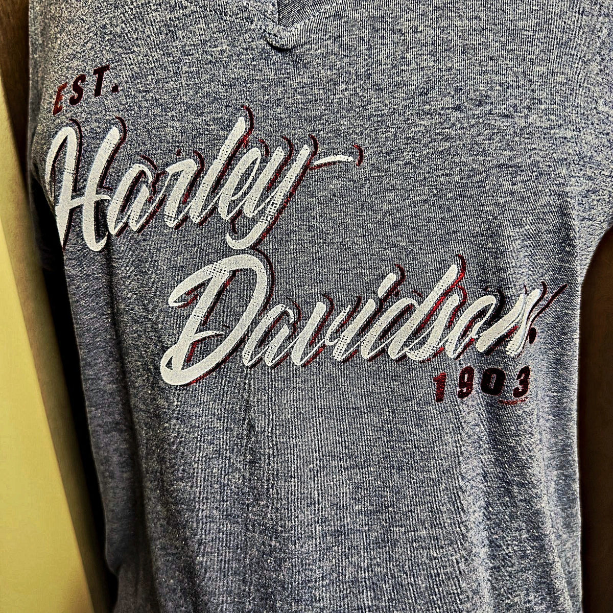 Harley-Davidson V-Neck Tee Womens M Blue Apache Junction