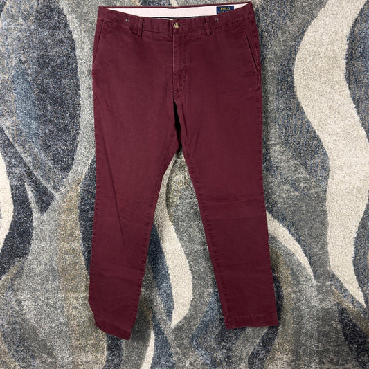 Vintage Polo Ralph Lauren Chino Pants Mens 36x34 Burgundy