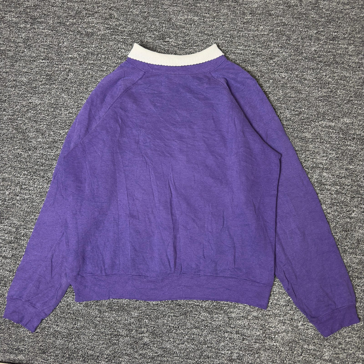 Morning Sun Pansy Floral Collared Sweatshirt Purple L Boho