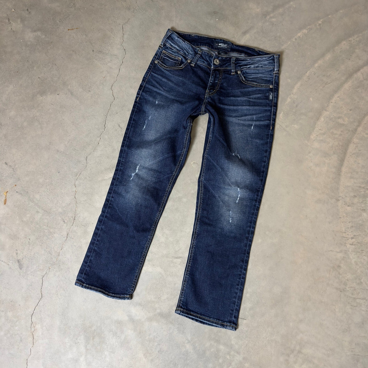 Silver Jeans Suki Capri Jeans Womens 30 Dark Wash Blue Curvy