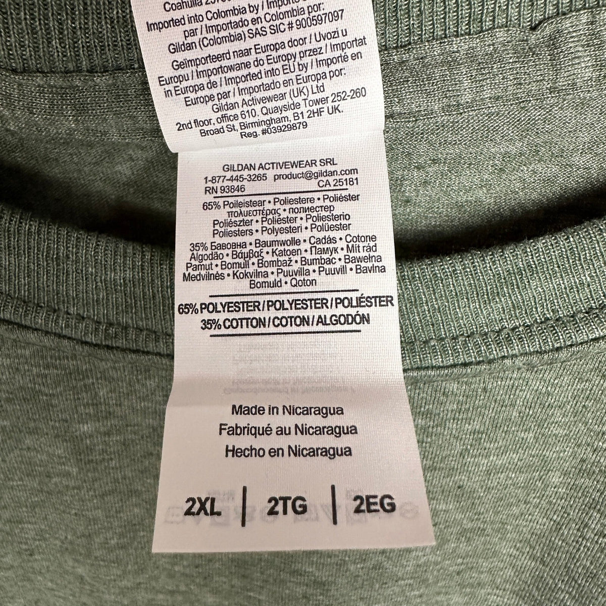 NWT Gildan Mens 2XL Military Green T-Shirt