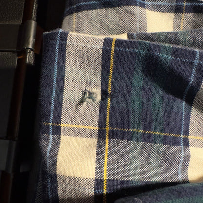 Ralph Lauren Big Shirt Mens L Navy Plaid Cotton