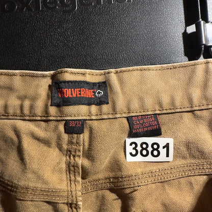 Wolverine Carpenter Pants Mens 38x32 Khaki Workwear