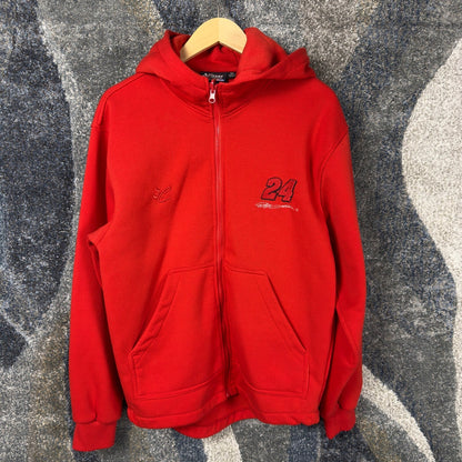 Vintage NASCAR Jeff Gordon 24 Zip Hoodie Mens S Red Racing