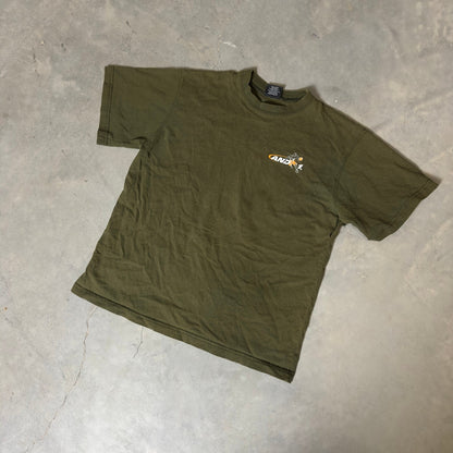 Vintage AND1 Basketball Graphic TShirt Boys L Olive 90s
