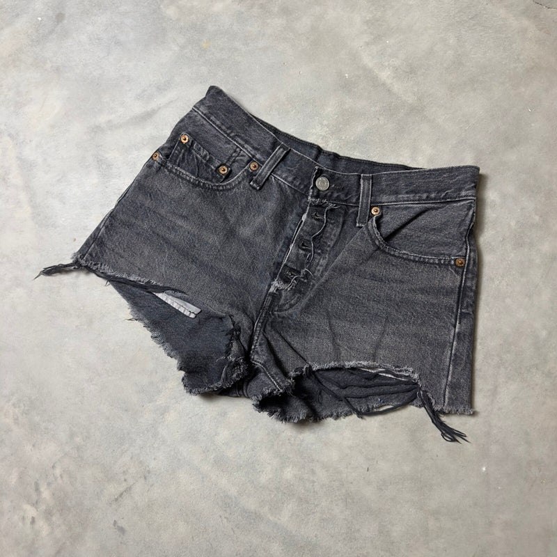 Levi's 501 Original Denim Cut Off Shorts Womens W25 Black