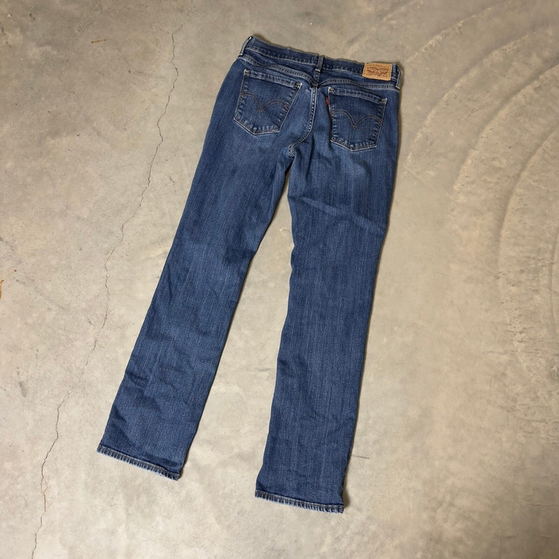 Levi's 505 Straight Jeans Womens 4 Blue Medium Wash Baggy