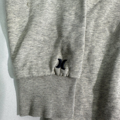 Hurley Hoodie Mens L Gray Pullover Sweatshirt Fleece Lined