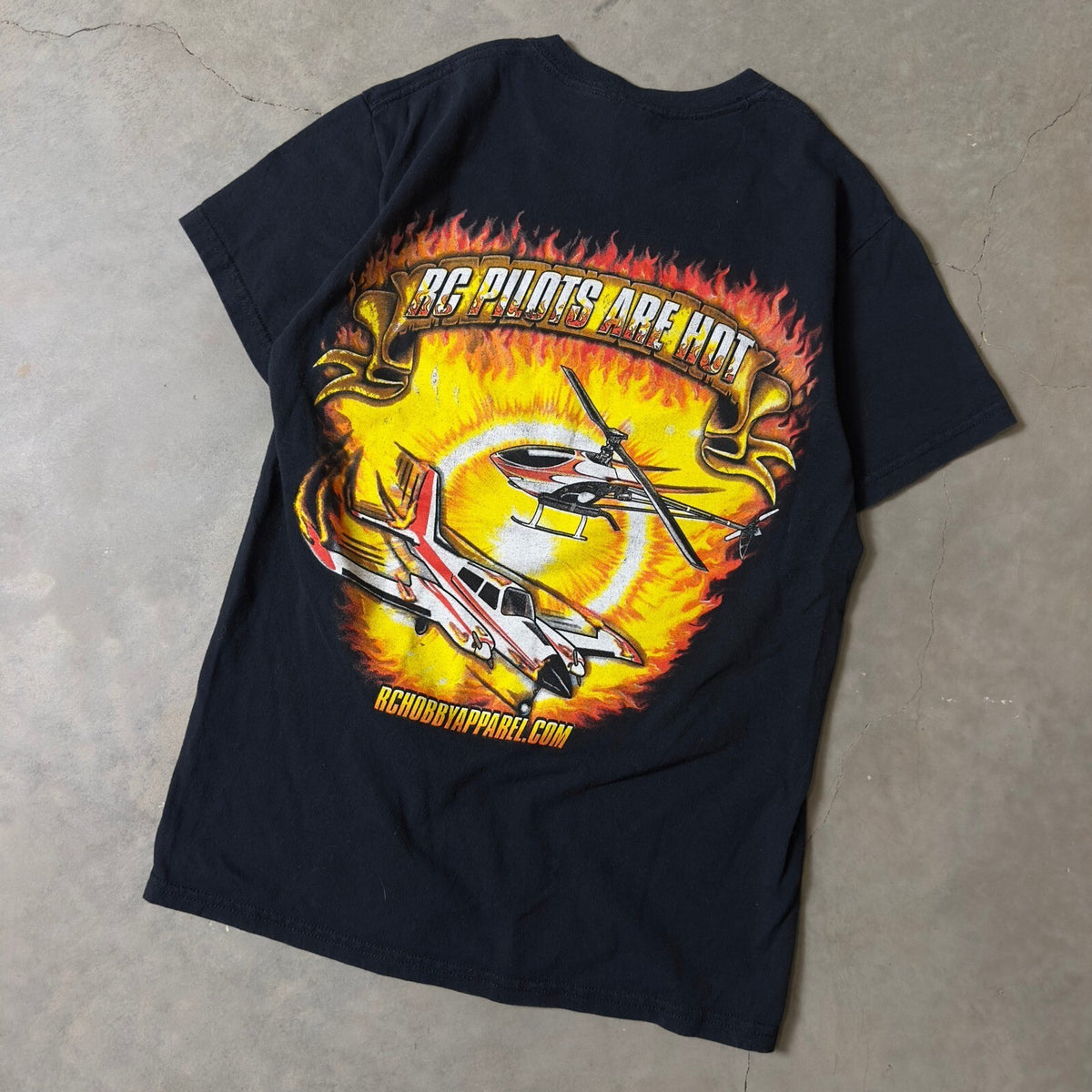 Gildan RC Pilots Are Hot Graphic T-Shirt Mens S Black