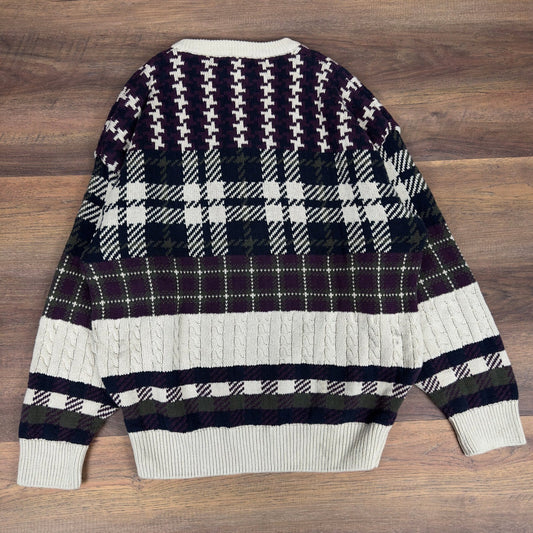 Vintage Woods and Gray Houndstooth Sweater Womens 2X Preppy