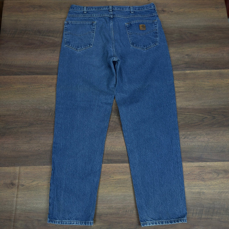 Carhartt Straight Leg Jeans Mens 36x32 Blue Workwear Baggy
