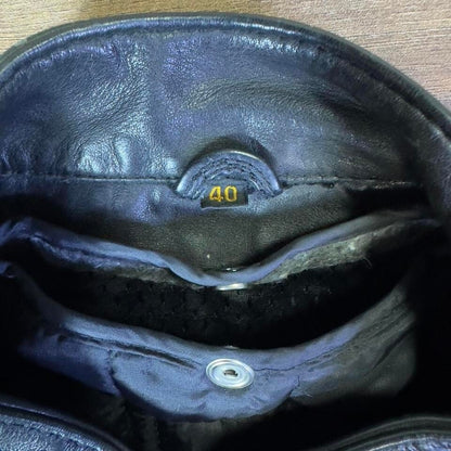 Hein Gericke Genuine Leather Motorcycle Jacket Mens 40 Black Vintage