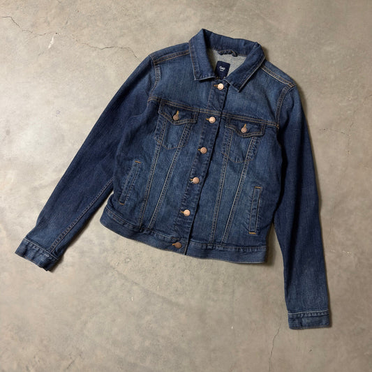 Gap Denim Trucker Jacket Womens Size S Blue Classic Heritage Minimalist