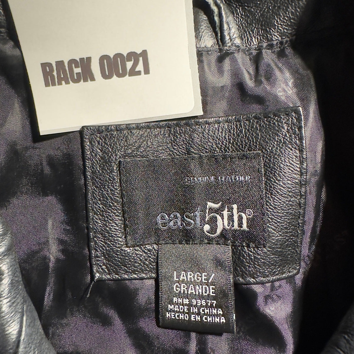 East 5th Leather Jacket Womens Large Black Moto Grunge Minimalist Streetwear