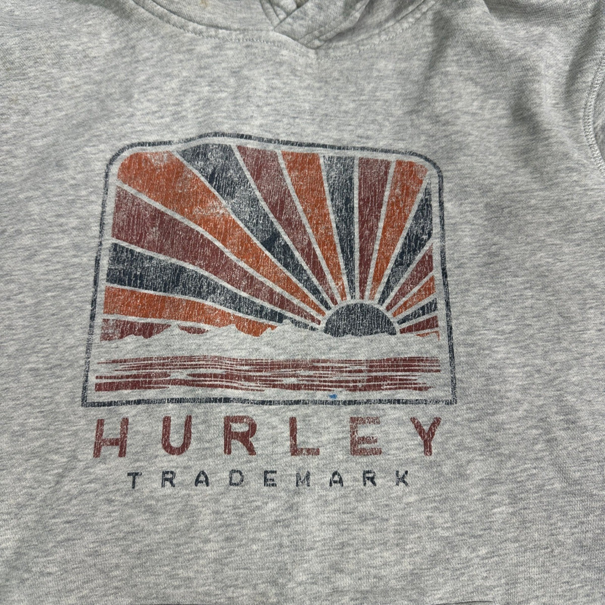 Hurley Hoodie Mens L Gray Pullover Sweatshirt Fleece Lined