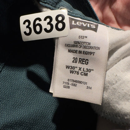Levi's 513 Slim Straight Jeans Boys 20 Green W30x30
