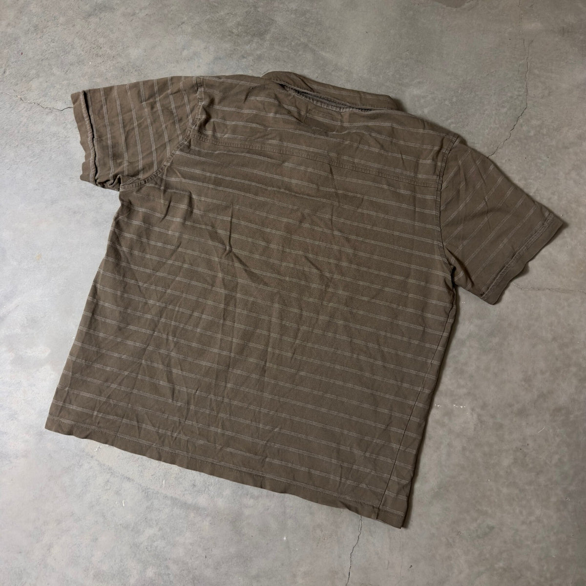 Y2K Nautica Jeans Co Striped Polo Shirt Mens Large Brown