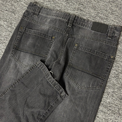 Southpole Mens Jeans 36x32 Relax Fit Black Wash Baggy Y2K