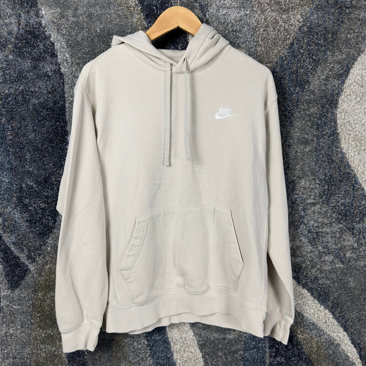 Nike Sportswear Club Fleece Hoodie Mens M Cream Oatmeal